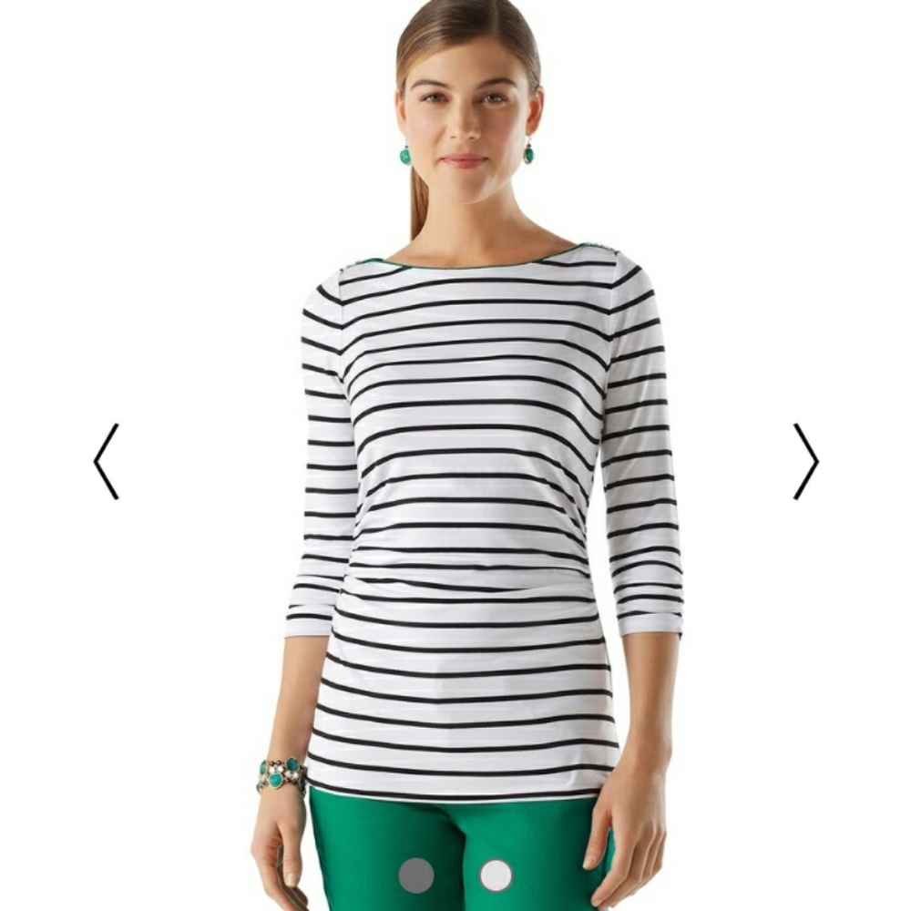WHBM | Striped Boatneck Top